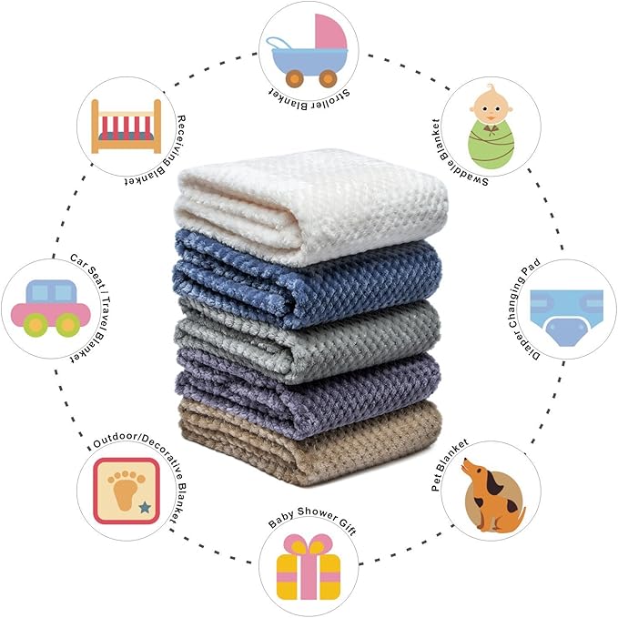 Fuzzy Blanket or Fluffy Blanket for Baby, Soft Warm Cozy Coral Fleece Toddler, Infant or Newborn Receiving Blanket for Crib, Stroller, Travel, Decorative (28Wx40L, XS-White)