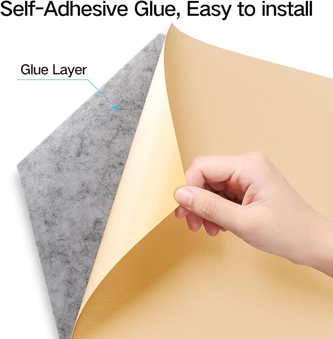18 Pack Self-adhesive Acoustic Panels 12" X 10" X 0.4" - Sound Proof Foam Panels for wall with High Density, Y-Lined Design, Flame Resistant, Absorb Noise and Eliminate Echoes(Silver Gray)