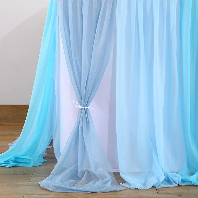 Tulle Table Skirt Blue Tutu Striped Table Skirts for Rectangle Tables 6ft Baby Shower Under the Sea Baby Shark Birthday Parties Decoration