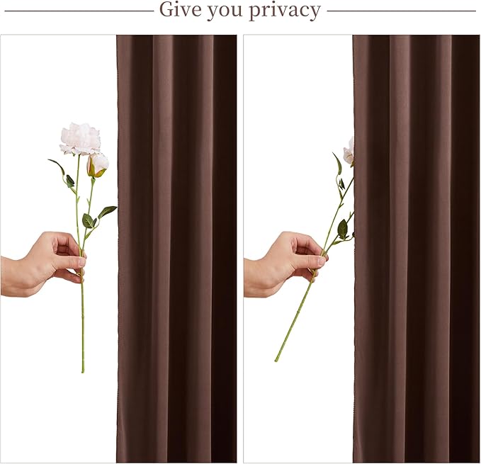 4 Panels Brown Backdrop Curtain for Parties Wedding Wrinkle Free Brown Photo Curtains Backdrop Drapes Fabric Decoration for Birthday Party Baby Shower 20ft(W) x 10ft(H)