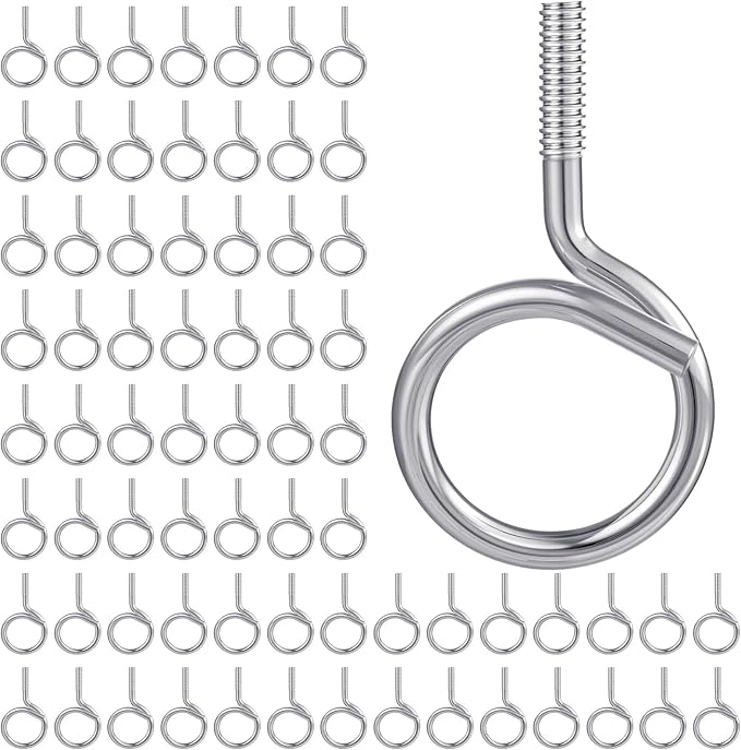 Yaocom 200 Pcs 1/4"-20 Machine Threaded Bridle Rings 1-1/4" Diameter Heavy Duty Bridle Wiring Rings Cable Hangers for Low Voltage Cable Pipe Management