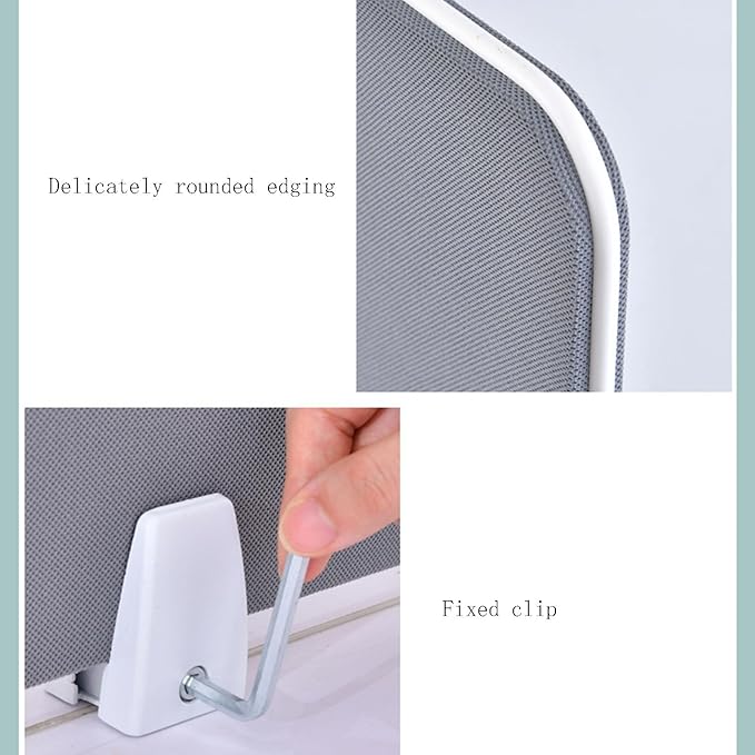 Table Mounted Modesty Panel ，Sneeze Guard Desk Divider， with Slot Sound Proof Mounted Privacy Panel，for Office Cubicle(Blue,60cmX30cm)