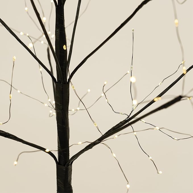 5 Ft Black Fairy Light Tree Home Décor Fairy Tree Black Room Decor, 570 Warm White LED Lights
