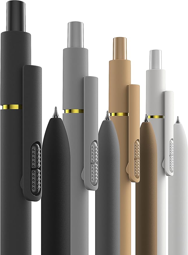 Hiacry 8 Pcs Gel Pens - 0.7mm Fine Point Smooth Writing Black Ink, Quick-Dry Long Lasting Fidge Pens, School & Office Supplies for Men Women