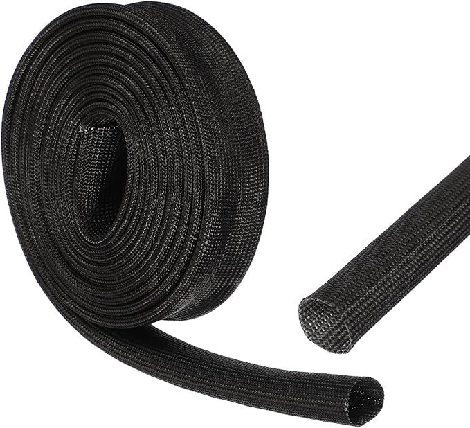uxcell Insulation Cable Protector,18mm/0.71 Inch-3 Meter/10 Feet High Temp Fiberglass Sleeve Black
