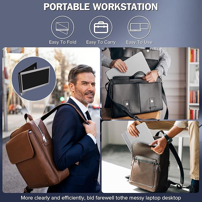 CopGain 12'' Portable Monitor for Laptop Screen Extender for 14.2'' MacBook, Designed for MacBook Screen Extender FHD 1080P IPS Display Plug and Play P1M