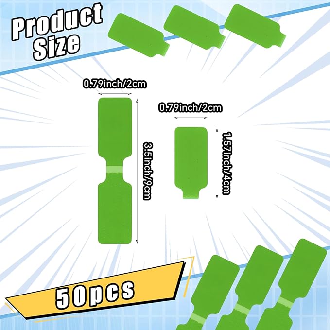 50 Pieces Cord Labels Self-Adhesive Nylon Cable Labels Tags Waterproof Wire Cable Tags or Electronics Office Computers Management and Identification (Green)