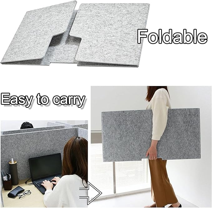 Desk Dividers Desk Panel Desktop Privacy Panel, 24" 32" 40" Freestanding Stand Up 3 Panels Privacy Acoustic Panel, Sound Absorbing Acoustic Desk Divider For Remote Office ( Size : 80cm(31.5in) )