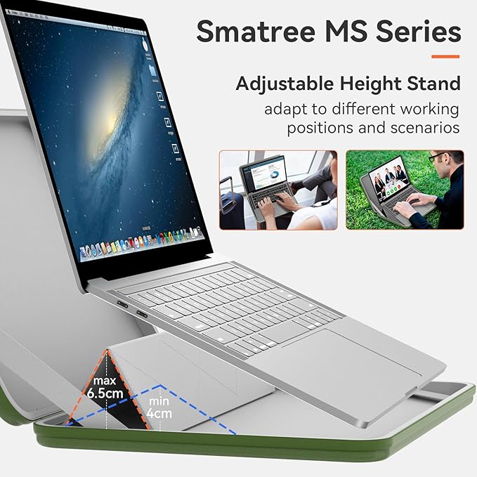 Smatree MS67 Hard EVA Protective Sleeve Case with Stand Compatible for 14.5 inch Acer Nitro V 14, Green