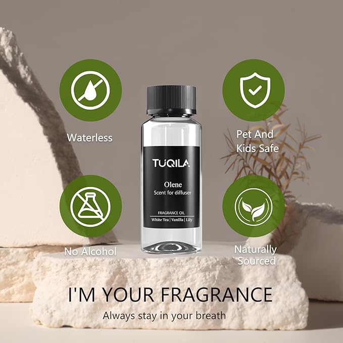 Tuqila Waterless Diffuser Oil Olene, Essential Scent Oil Usage Cold Air Waterless Diffuser, Luxury Scents Oils Fragrance Bottle120 ML Home Natural Flavour