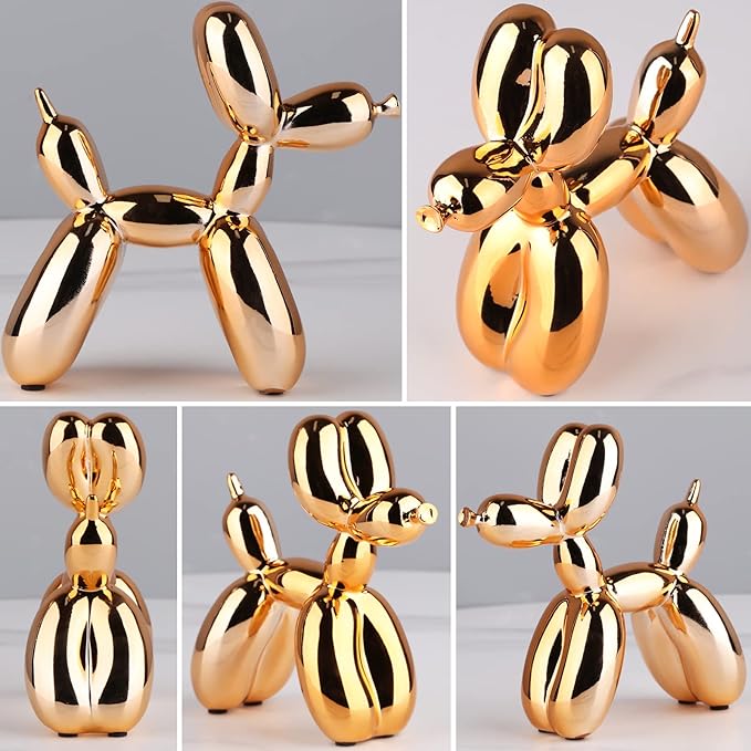 Orange Balloon Dog Statue-balloon Animal Decor, Crafts Living Room Desktop Shelf Decorations,Preppy Home Decor Accents, Bedroom Modern Sculpture Desk Decors,office Gold Decoration Small Figurines