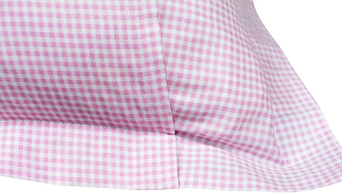 FADFAY Shabby Floral Duvet Cover Set Pink Grid Cotton Farmhouse Bedding with Hidden Zipper Closure 3 Pieces, 1duvet Cover & 2pillowcases,Twin Size