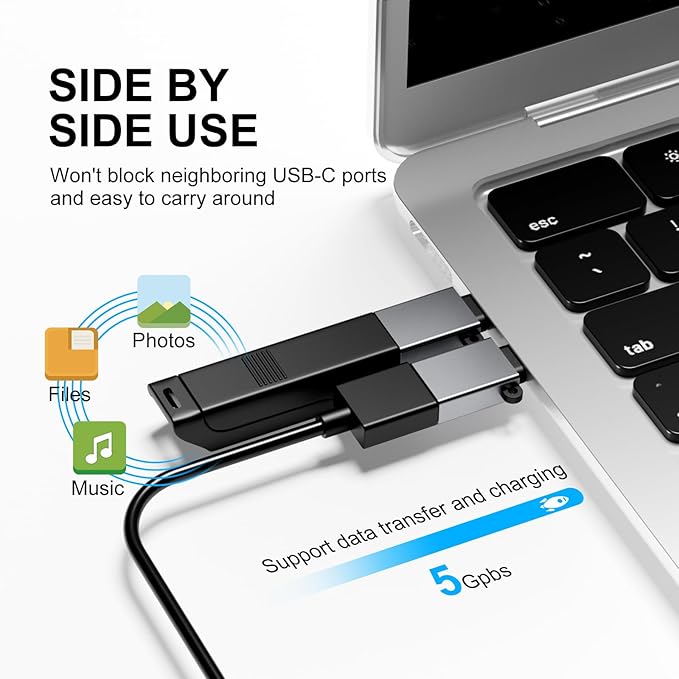 USBC to USB Adapter 8 Pack,USB to USB C Adapter,USB-A Type-C Male Female OTG Adaptor,USBA USBC Adapter Set for iPhone 17 16 15,MacBook Pro,iPad,Samsung Galaxy,iMac,Grey