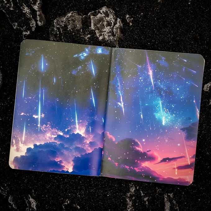AuriicLeaf Large Galaxy & Aurora PET Stickers Set, 60 PCS Aesthetic Sky Stickers for Scrapbooking, Journaling, DIY Crafts, and Art Supplies