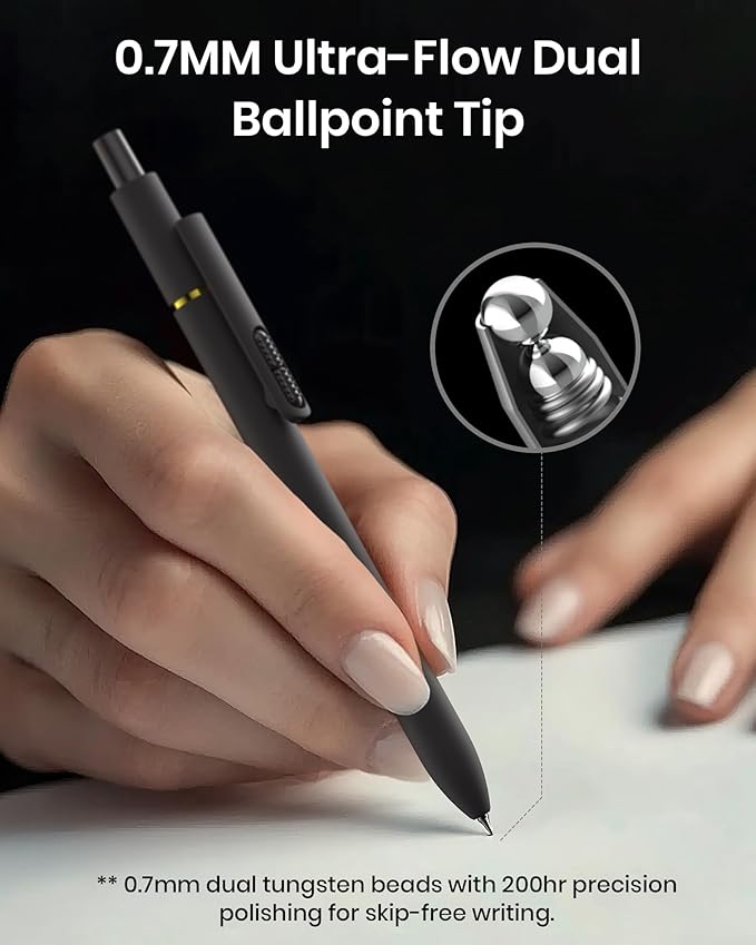 Hiacry 16 Pcs Gel Pens - 0.7mm Fine Point Smooth Writing Fidget Pens, Quick-Dry Long Lasting Black Ink, Office & School Supplies Men Women Student (Classic Color Black Ink)