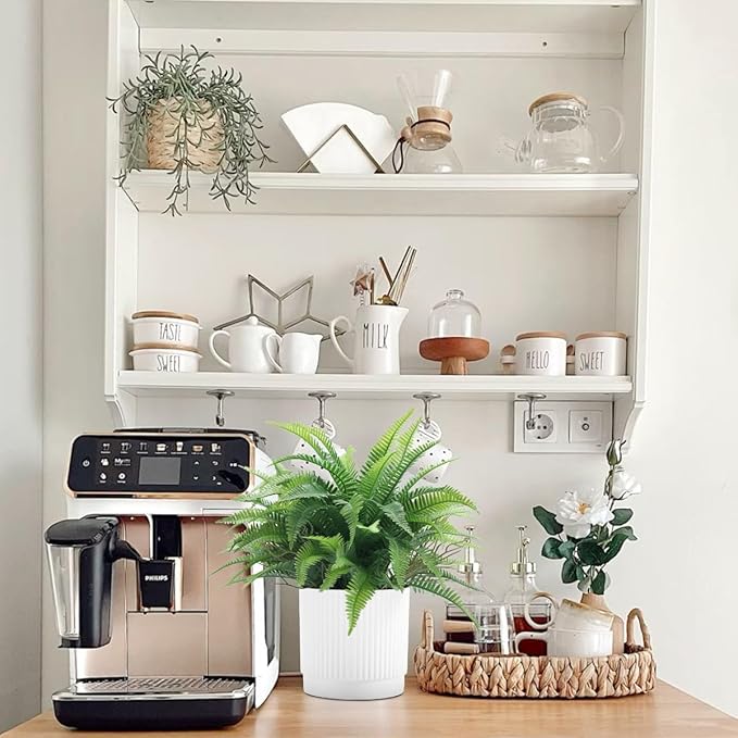 Coferset Small Fake Plant 12.2" Fern Potted Artificial Plants for Shelf Desk Home Bathroom Farmhouse Room Office Kitchen Farmhouse Coffee Table Decor