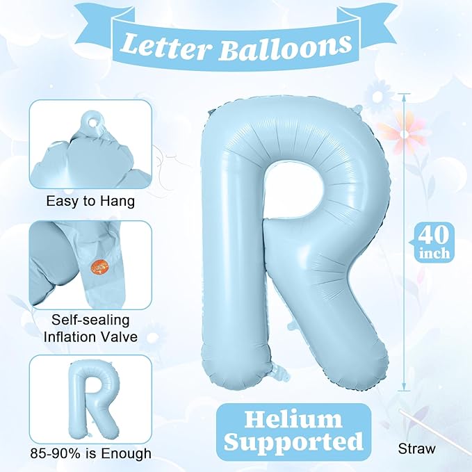40inch Baby Blue BRIDE Letter Balloons, Giant Pastel Blue Bride Foil Helium Balloon Banner with Heart Balloon for Bride to Be Wedding Engagement Bridal Shower Blue Bachelorette Party Decoration