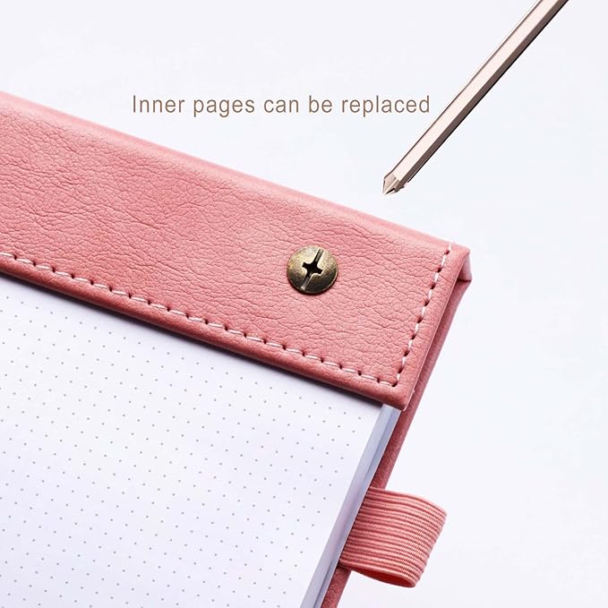 Mogoostry A5 Dot Planning Pads 5.9" x 8" Planner To Do List Memo Note Pads Screw Binding Writing Paperboard Notepad, 100 Sheets per Pack, Pink