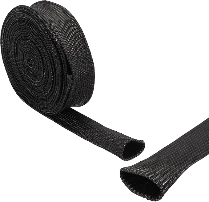 uxcell Insulation Cable Protector,15mm/0.59 Inch-5m/16 Feet High Temp Fiberglass Sleeve Black
