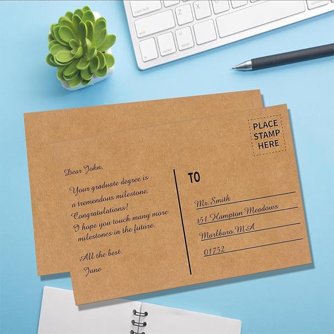 4 x 6 Blank Kraft Cards (Set of 100) - Thick, Heavy Card Stock for Post Cards, Photo Paper Invitations, Greeting, Note, Thank You, Index Cards - Plain for Writing, Stamping, Printing, Art, DIY Making
