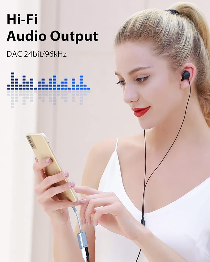 Stouchi USB C to 3.5mm Headphone and Charger Adapter, 2 in 1 USB-C to Aux Audio Jack with 30W Safe Fast Charging Hi-res DAC for iPhone 17/16 /15, Pixel 9/8 /7/6, iPad,Galaxy S25 S24 S23 Ultra (Silver)