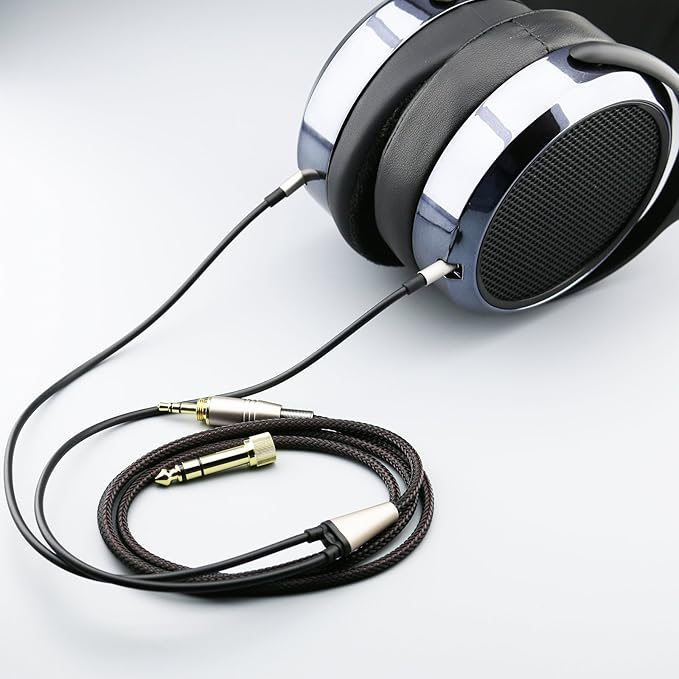 NEW NEOMUSICIA Replacement Cable Compatible with Hifiman HE400S, HE-400I, HE-400i（Dual 2.5mm Port）, HE560, HE-350, HE1000, HE1000 V2 Headphone 3.5mm / 6.35mm to Dual 2.5mm Jack Male Cord 3meter/9ft