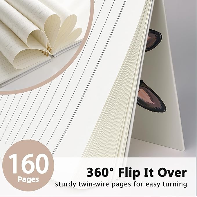 LIANGW Funny French Bulldog Notebook Journal Gifts for Women & Men, Frenchie Gifts for Women, for Coworkers, Hardcover Spiral Notebook 5.5x8.3 Inch