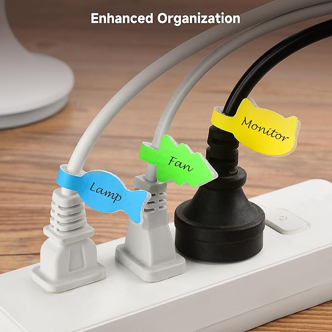 Cable Matters 160-Pack Reusable Hook-and-Loop Cable Tags - Writeable and Dual-Sized, Cord Labels/Cable Labels for Electronics