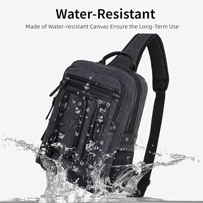 Schkleier Messenger Bag for Men Canvas Sling Bag Crossbody Backpack Laptop Shoulder Bag Hiking Daypacks Casual Tactical