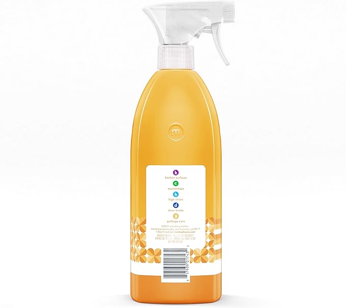 Method Antibacterial All-Purpose Cleaner Spray, Citron, Kills 99.9% of Household Germs, 28 Fl Oz (Pack of 8)