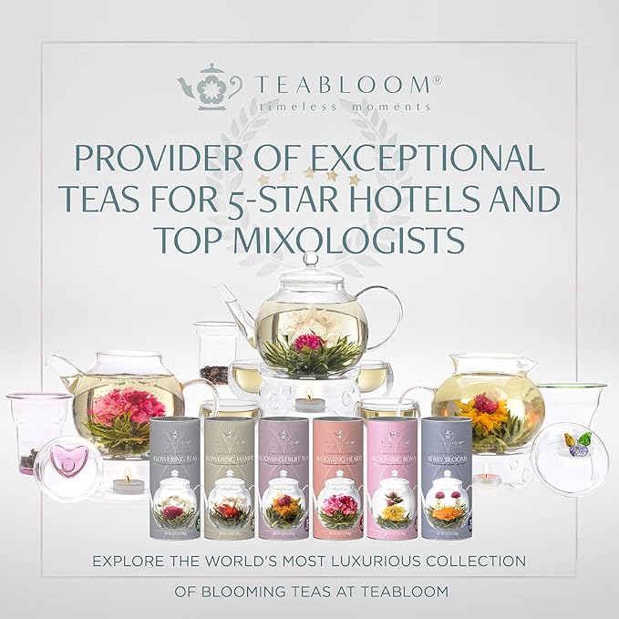 Teabloom Wellness Tea Collection – Fruit & Herbal Assortment with 12 Plant-Based Pyramid Sachets, Organic Ingredients, Elegant Presentation Box, Thoughtful Gift for Tea Lovers