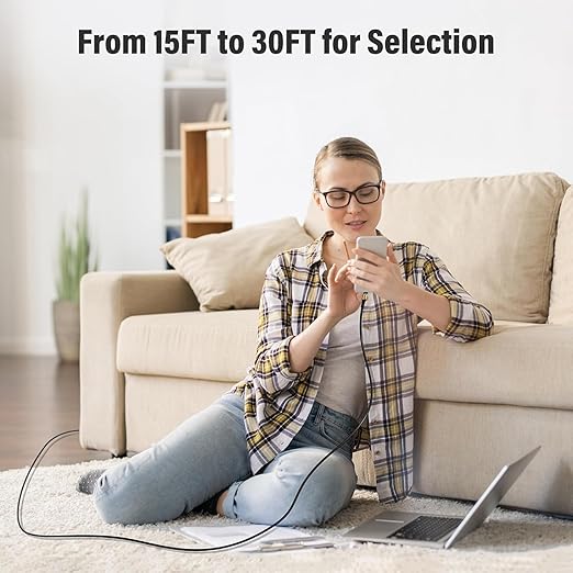 USB 3.0 A to USB C Cable 25FT, Extra Long Type A to Type C Cord, 3A Fast Charging & 5Gbps Data Transfer, Compatible with iPhone 17/16/15 Series, Samsung Galaxy S10 S10+, iPad, Tablets, Laptops