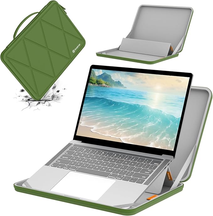 Smatree MS86T Hard EVA Protective Sleeve with Stand Compatible for 16 inch Acer Aspire Vero 16 AV16, for Swift X 16/16 AI/Go 16, for 15.6 inch Acer ConceptD 3 Ezel/ConceptD 3 Ezel Pro Sleeve, Green