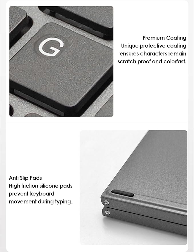 Tangxi Foldable Wireless Keyboard, Rechargeable Keyboard with Touchpad, Auto Sleep & Wake, Slim Pocket Folding Key Board for Android Wins iOS Tablet & Laptop (Grey)