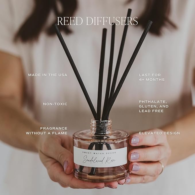 Sweet Water Decor Pumpkin Spice Reed Diffuser, Autumn Scented Premium Fragrance, Long-Lasting Air-Freshener for Home, Bathroom & Bedroom, Cozy Fall Gift for Women, Non-Toxic Oil, Lasts 4+ Months