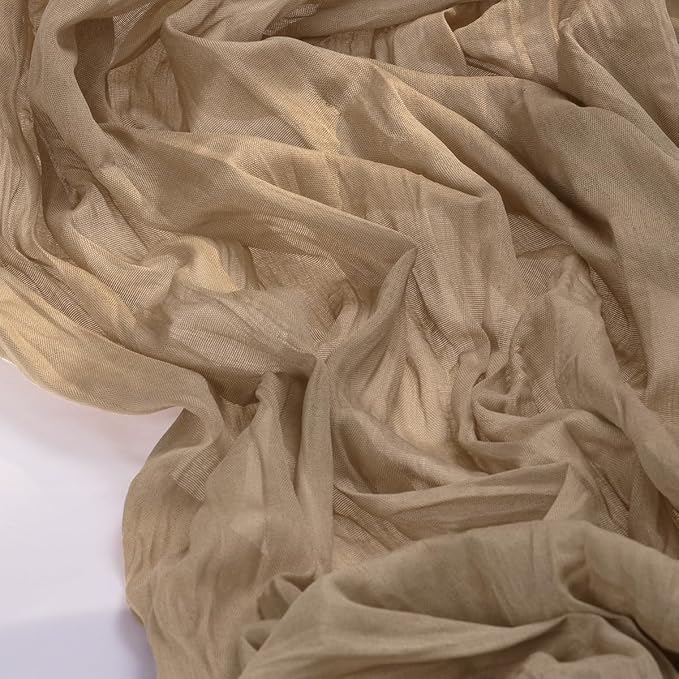 Socomi 15pcs Nude Brown Cheesecloth Table Runner Fall Thanksgiving Boho Rustic Gauze 120 inch 10FT Cheese Cloth Runner for Wedding Party Baby Shower Birthday Home Decor Holiday Decorations