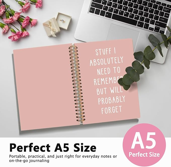 LIANGW Funny Notebooks Journal, Sarcastic Notebooks for Work, Funny Office Gifts for Coworkers, Funny Notebooks for Work, Office Humor Gifts, Black Hardcover Spiral Notebook 5.5x8.3 Inch(pink)
