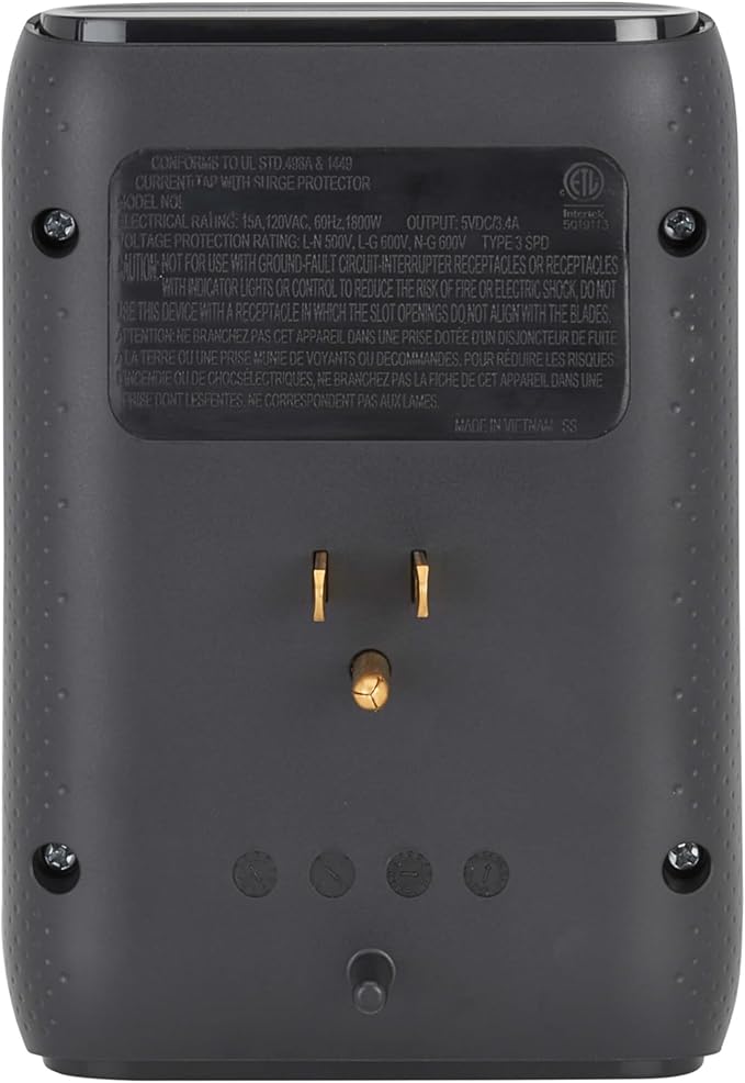 Eaton Tripp Lite SK60CB Wall Surge Protector Power Strip & USB Wall Charger, 6-Outlet Extender, 1 USB-C + 2 USB Ports, 1080 Joules, Multi-Plug Outlet Splitter, Black, Lifetime Manufacturer's Warranty