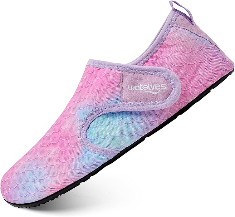 WateLves Water Shoes for Women Men Swim Beach Aqua Socks Quick Dry Barefoot House Slippers Travel Shoes with Adjustable Magic Tape for Pool Diving Boating Yoga Surf