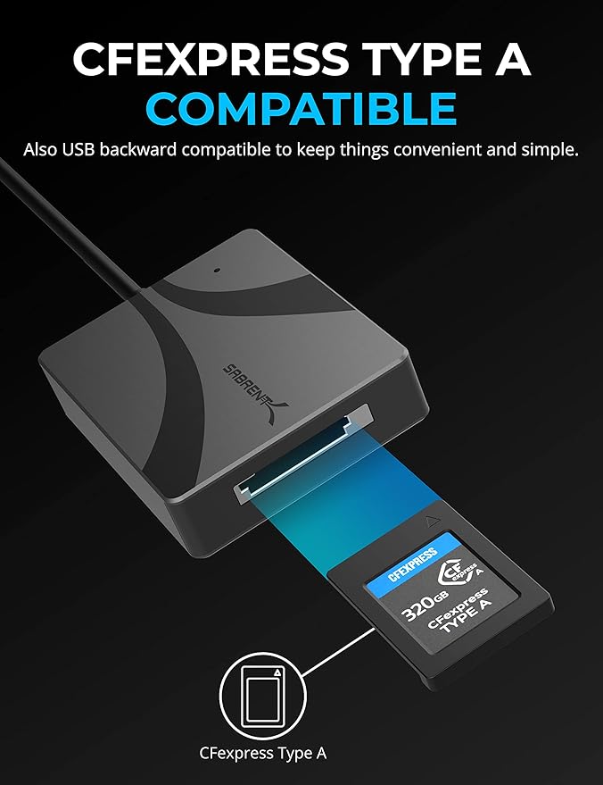 SABRENT USB Type C CFexpress Type A Card Reader [CR-CFXA]