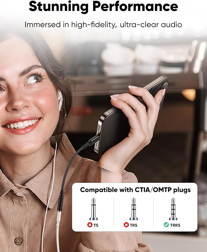 Highwings USB Type C to 3.5mm Female Headphone Jack Adapter, (2-Pack) USB C to Aux Audio Dongle Adapter Compatible with iPhone 16 Pro Max/15 Pro/15, Samsung Galaxy S24/S23/S22 Ultra, iPad Pro-Black