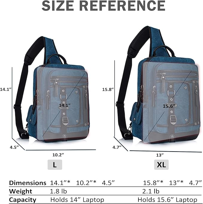 Schkleier Messenger Bag for Men Canvas Sling Bag Crossbody Backpack Laptop Shoulder Bag Hiking Daypacks Casual Tactical