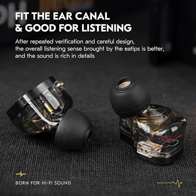12 Pairs CCZ ZT01 Silicone Eartips,ZS10 PRO Soft Silicone IEM Eartips Earbuds,Ddurability Replacement Earbud Tips for KZ ZST ZS10 PRO X EDX PRO ZSN PRO X ZSN PRO ZS10 PRO2 WAN'ER/Castor/EDX PRO