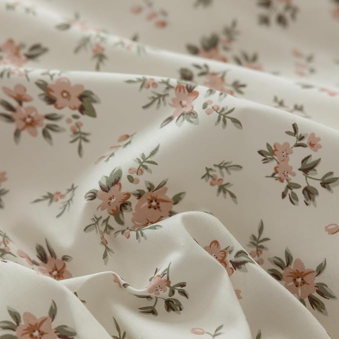 HighBuy Vintage Floral Comforter Set Full Size 3 Piece All Season with 2 Bowknot Bow Tie Pillowcases Boho Style Soft Comforters Cozy Bohemian Floral Bedding Sets for Women Girls,Cooling Comforter