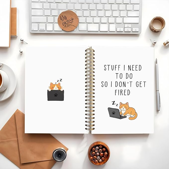 LIANGW Stuff I Need To Do So I Don't Get Fired Hardcover 160 Pages Spiral Notebooks,Funny Notebooks for Work,New Job Gift,Goodbye Gift for Coworker Leaving,Funny Gag Gift for Coworkers 5.5x8.3 Inch