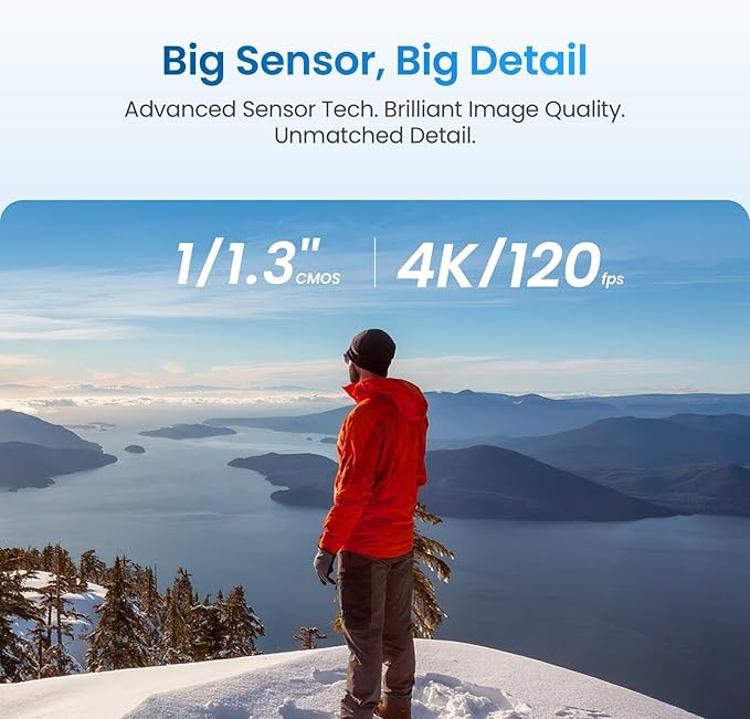 Xtra Edge Action Camera, 1/1.3" Sensor & 4K Cinematic Video, Hyper Stabilization, Waterproof Camera to 52 Ft, 3-Hour Battery, Universal Quick Mount, Vlogging Camera for Adventure Photography