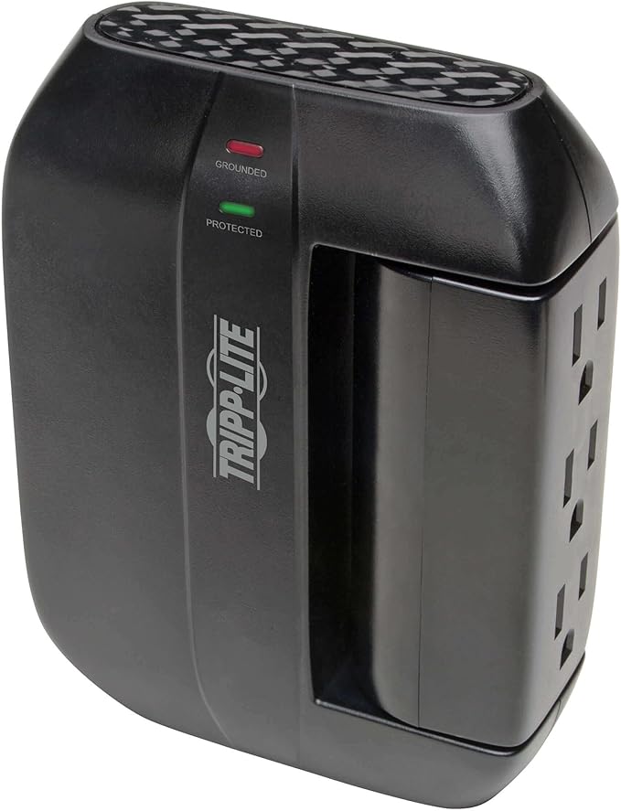 Tripp Lite SWIVEL6 6 Outlet Surge Protector Power Strip | 3 Rotatable Outlets | Black | Lifetime Limited Warranty & Dollar 20,000 Insurance