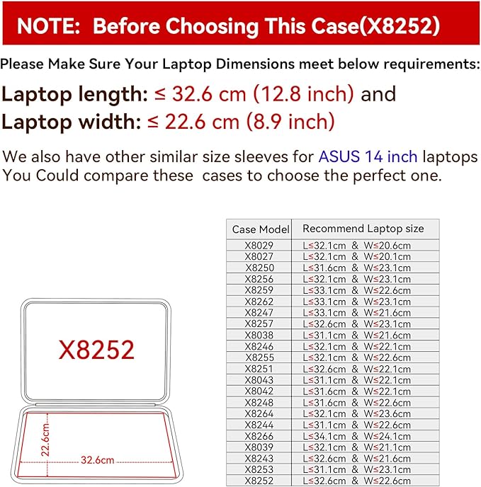 Smatree Hard EVA Protective Sleeve Case Compatible for 14.5 inch ASUS Zenbook Pro 14 Duo OLED, for ASUS Zenbook Pro 14 OLED, for ASUS Vivobook S 14 OLED K5404 Laptop and Anti-Shock Bag (X8252)