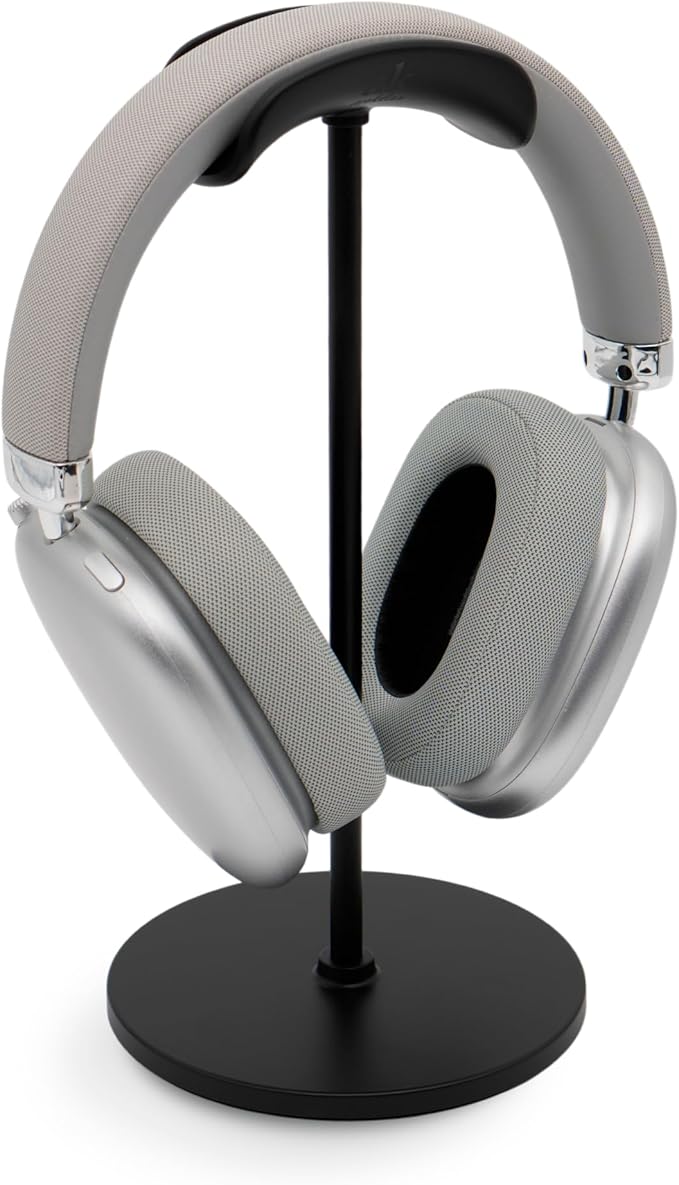 ak anklas Headphone Stand for Desk – Premium & Minimalist Headset Holder with Round or Oval Base for Gaming, Office & Home (Black, Standard)