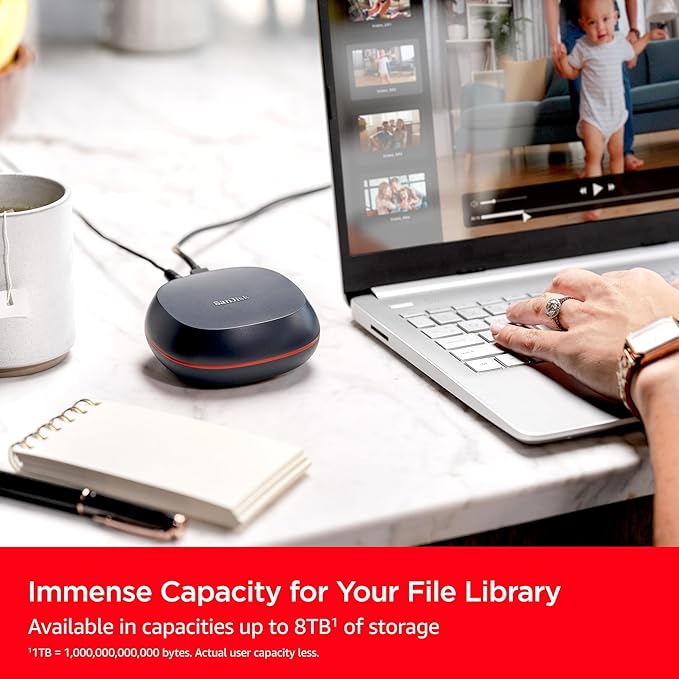 SanDisk 4TB Desk Drive SSD – Desktop External Solid State Drive, Up to 1000MB/s, USB-C, USB 3.2 Gen 2 - SDSSDT40-4T00-NA25